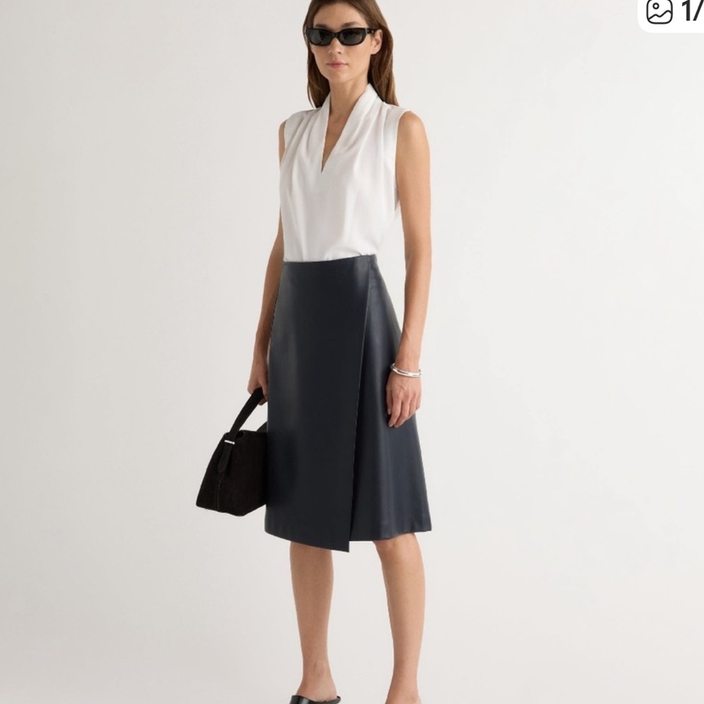 MODERN CITIZEN VEGAN LEATHER ASYMETRICAL SKIRT XL